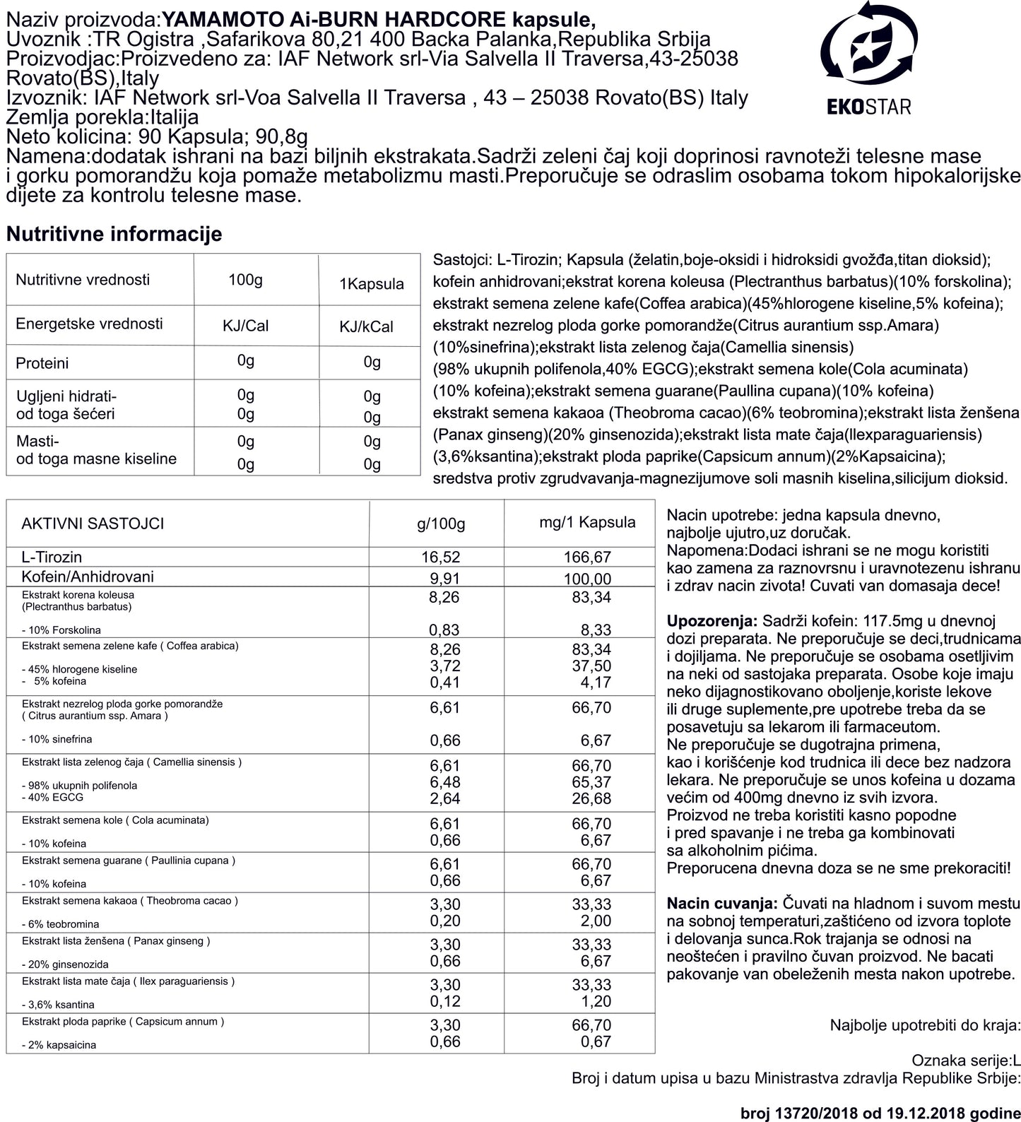 Yamamoto Ai-Burn 90 caps