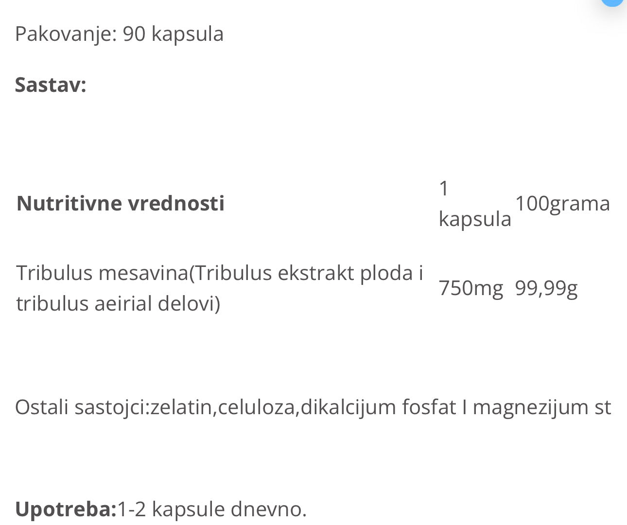 Ultimate Nutrition Bulgarian Tribulus (90capsules)