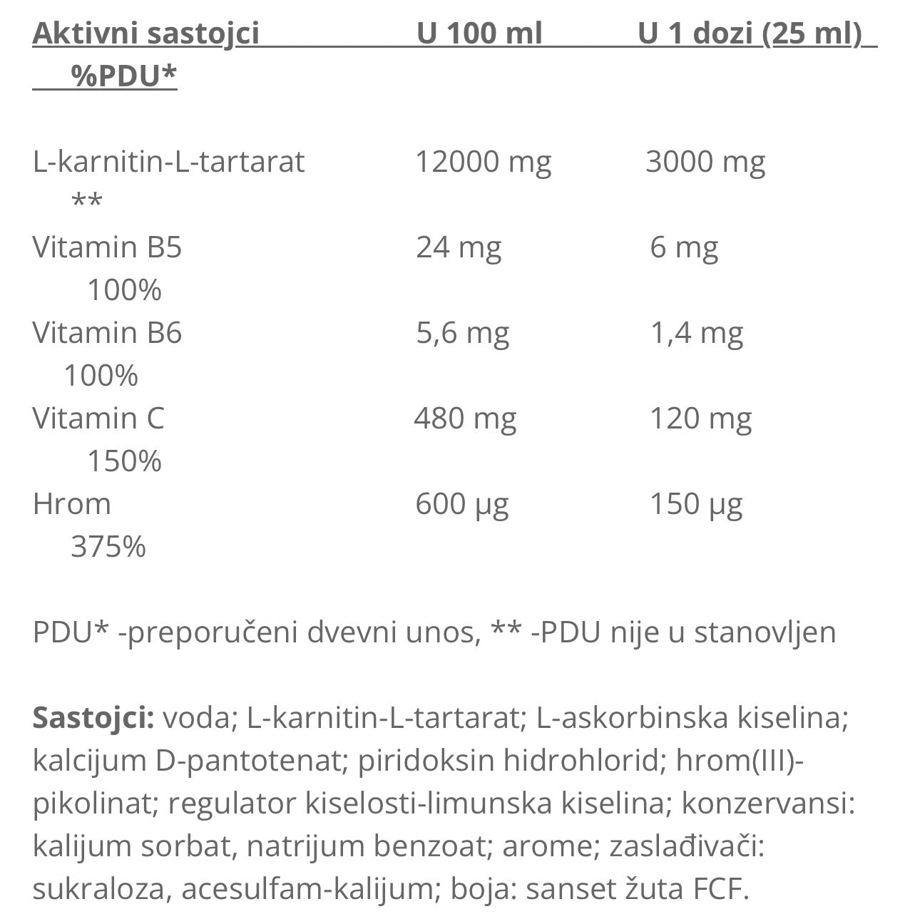 VIT L-carnitine 1Lit (Narandza)