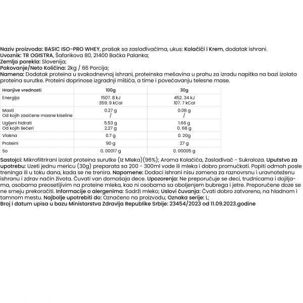 Basic PRO Whey – White Chocolate & Cookies (2.27kg)