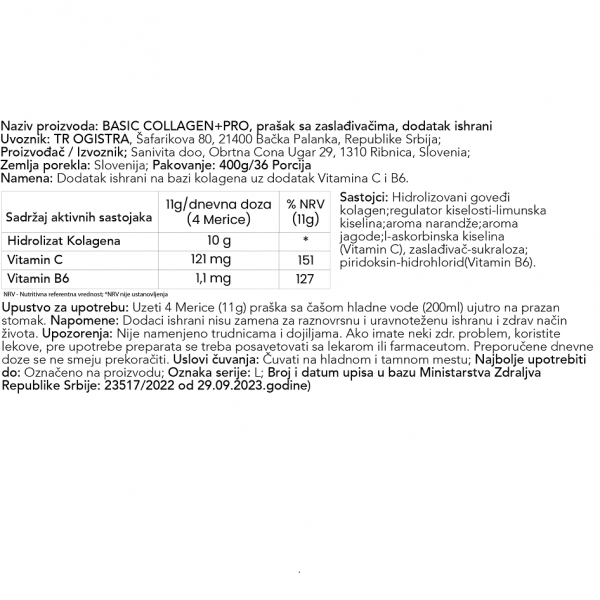 Basic Collagen Pro – Kolagen Narandža & Jagoda