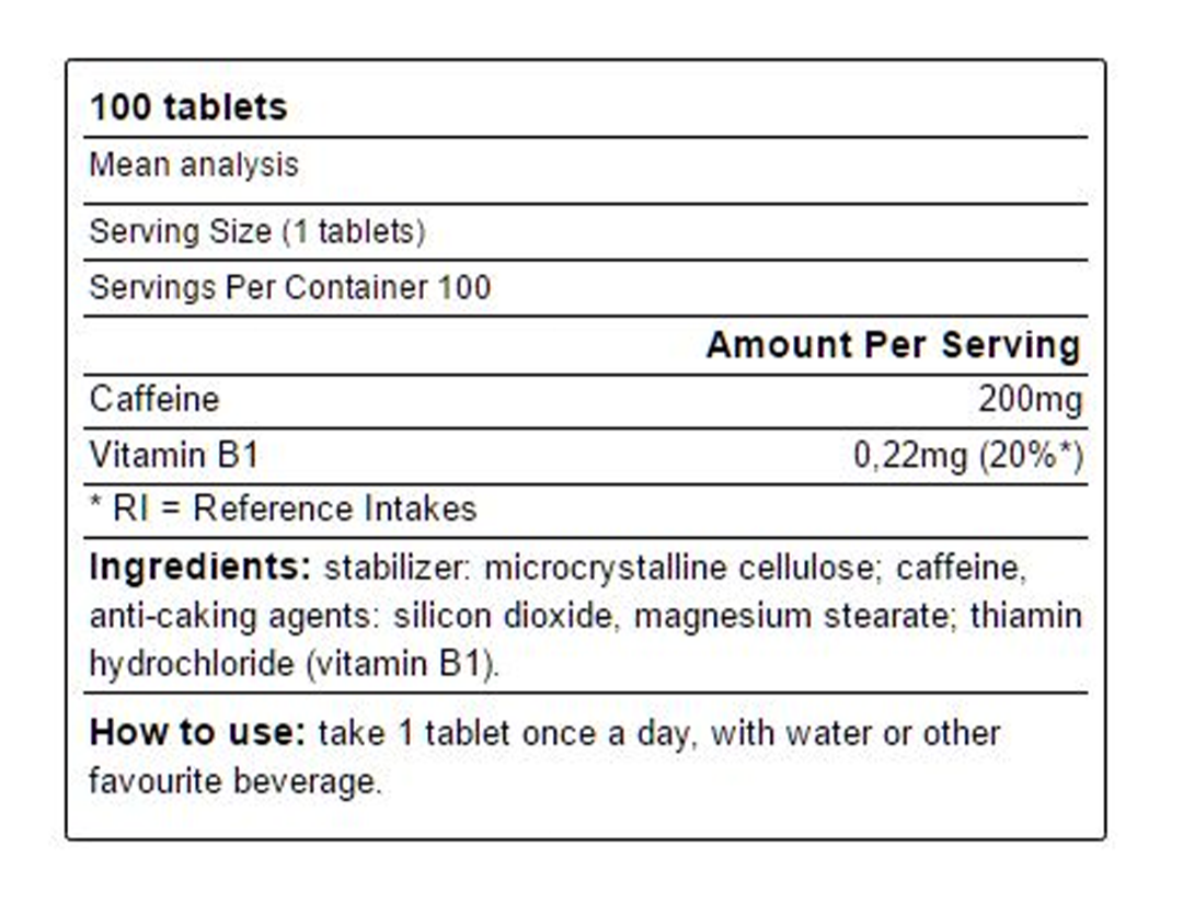 Yamamoto Caffeine Tabs