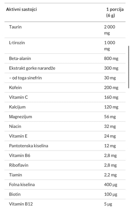 6PAK Craze 240g Banana Cherry preworkout/reaktor