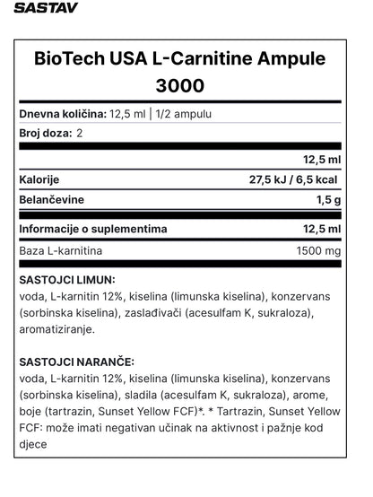 BioTechUSA L-Carnitine 25ML limun