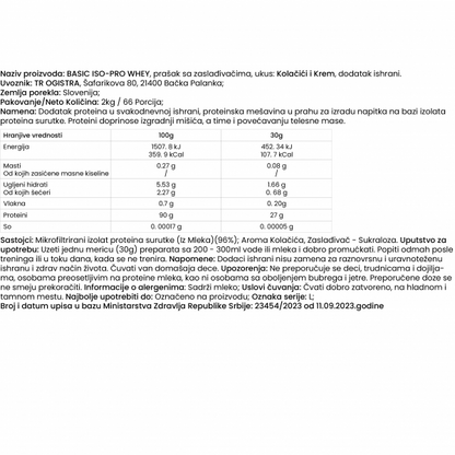 Basic PRO Whey – White Chocolate & Cookies (2.27kg)