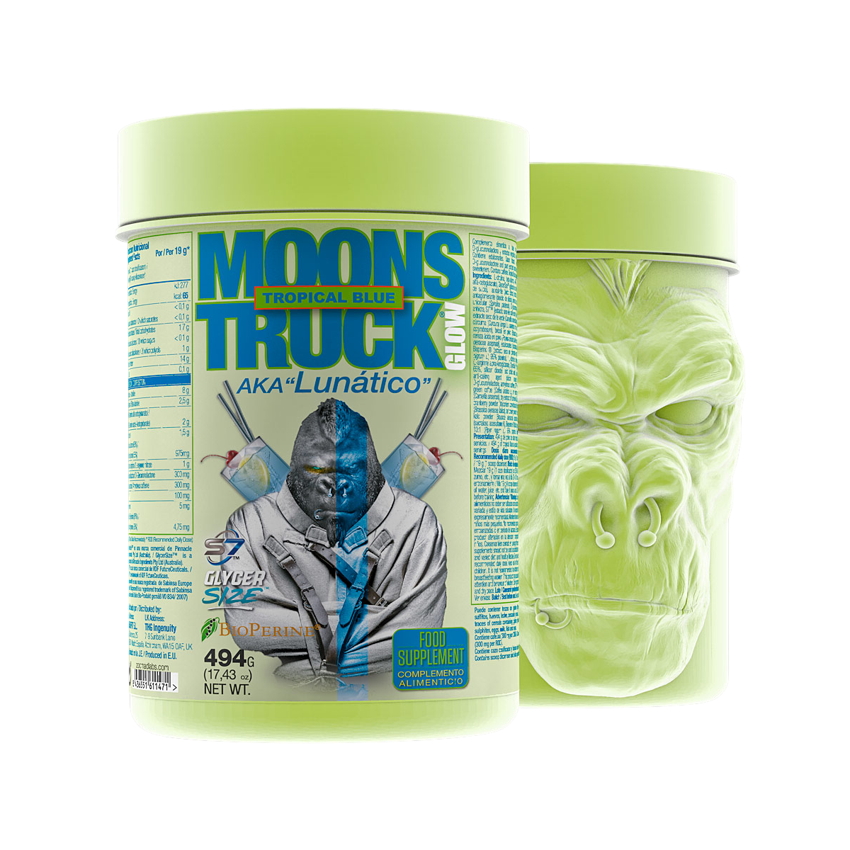 MOONS TRUCK II GLOW Preworkout 494G Tropical Blue